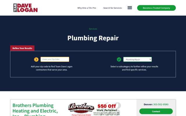 Applewood Plumbing Heating and Electric's page as the assistant saw it