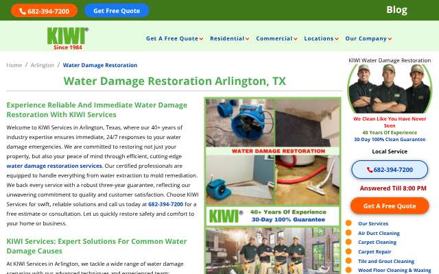 Page cited for KIWI Services