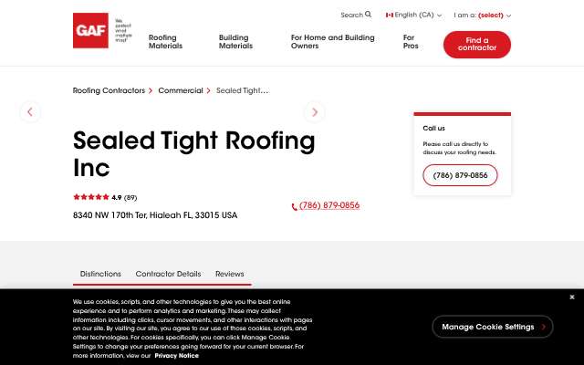 Page cited for Sealed Tight Roofing Inc