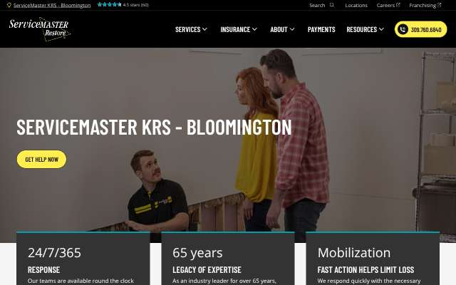 ServiceMaster KRS's page as the assistant saw it