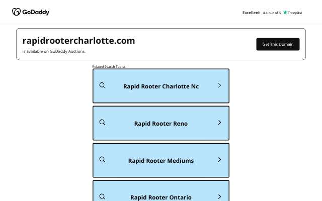 Rapid Rooter's page as the assistant saw it