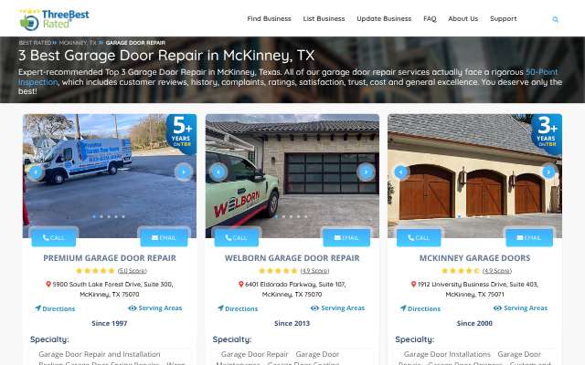Welborn Garage (per ThreeBestRated)'s page as the assistant saw it