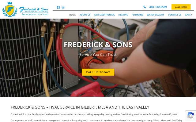 Frederick & Sons Air Conditioning & Plumbing's page as the assistant saw it