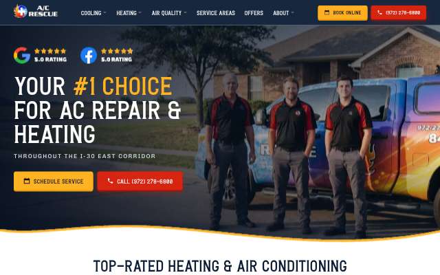 AC Rescue's page as the assistant saw it