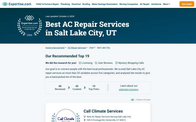 SameDay Heating & Air Plumbing Electrical's page as the assistant saw it