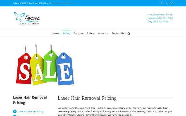 Page cited for Renova Laser (Galleria and Katy)