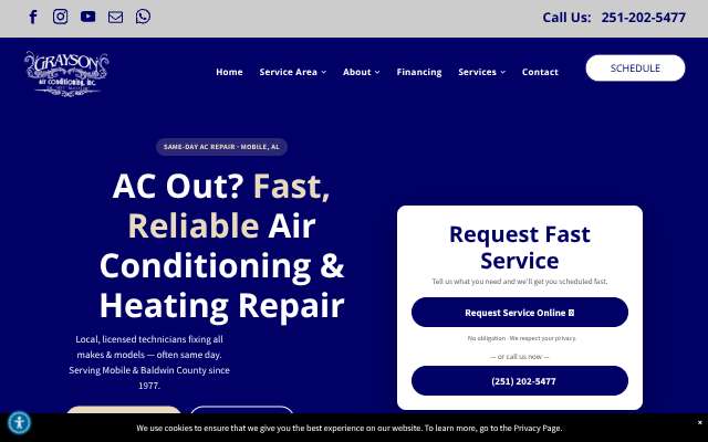 Grayson Air Conditioning, Inc's page as the assistant saw it