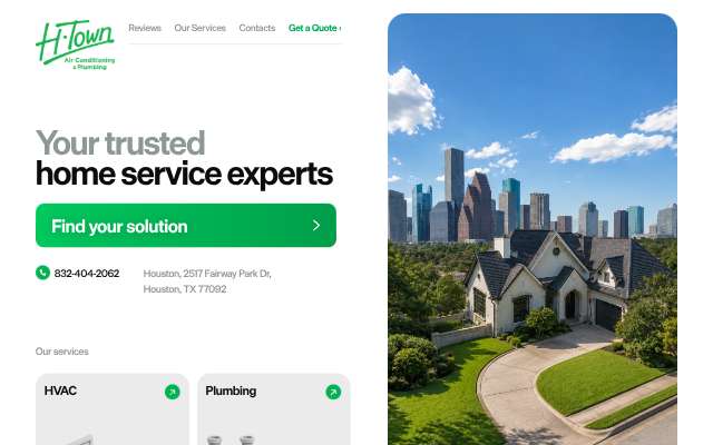 H-Town Services's page as the assistant saw it