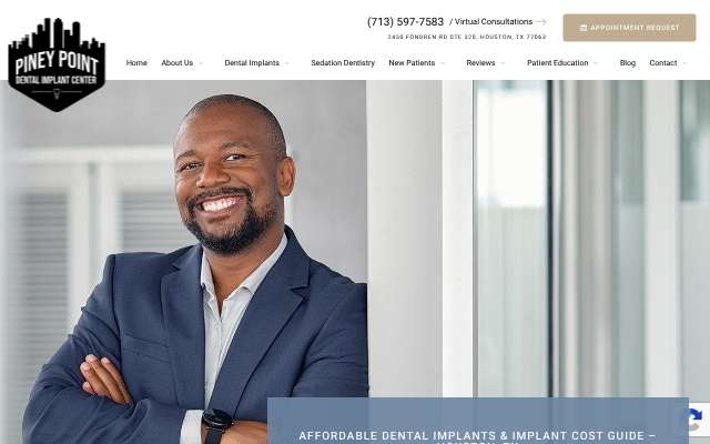 Piney Point Dental Implant Center's page as the assistant saw it