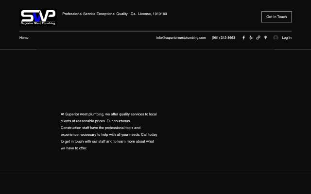 Superior West Plumbing's page as the assistant saw it