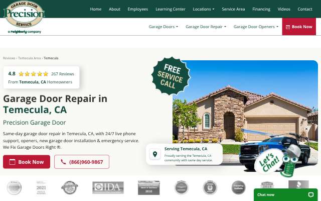 Page cited for Precision Garage Door Service