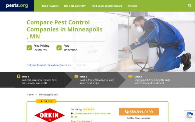 Orkin (Minneapolis)'s page as the assistant saw it