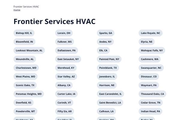 Frontier Services's page as the assistant saw it