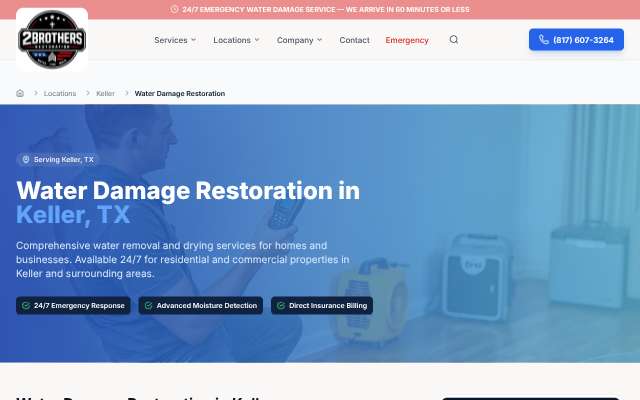 2 Brothers Restoration's page as the assistant saw it