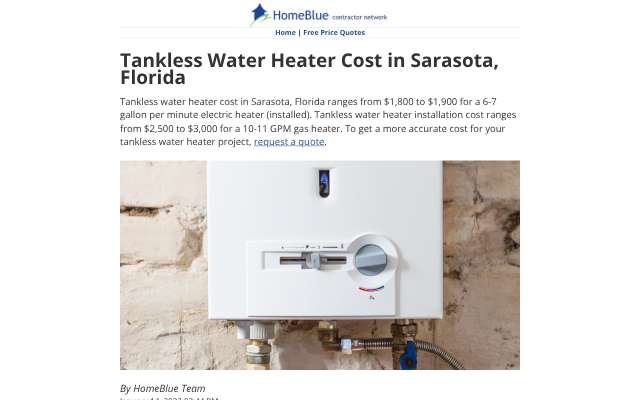 homeblue.com Sarasota cost guide's page as the assistant saw it