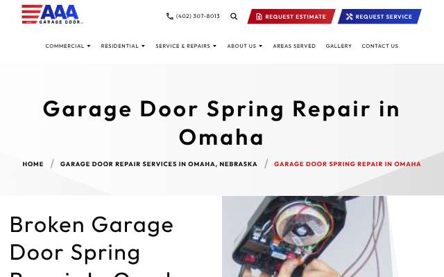 AAA Garage Door's page as the assistant saw it