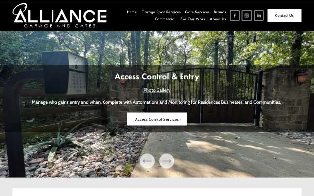 Alliance Garage and Gates's page as the assistant saw it