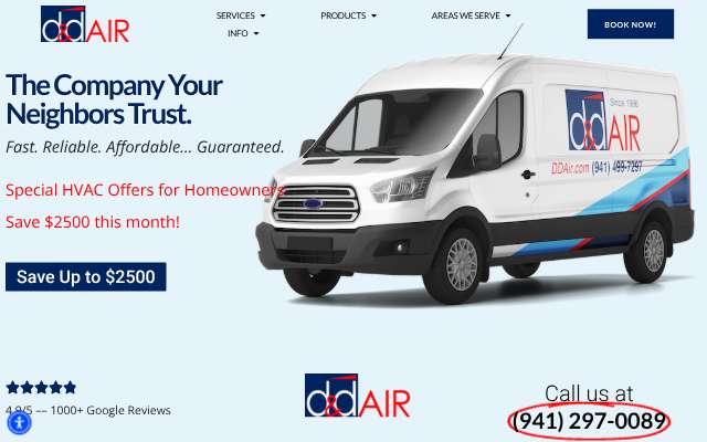 D & D Air Conditioning, Inc.'s page as the assistant saw it