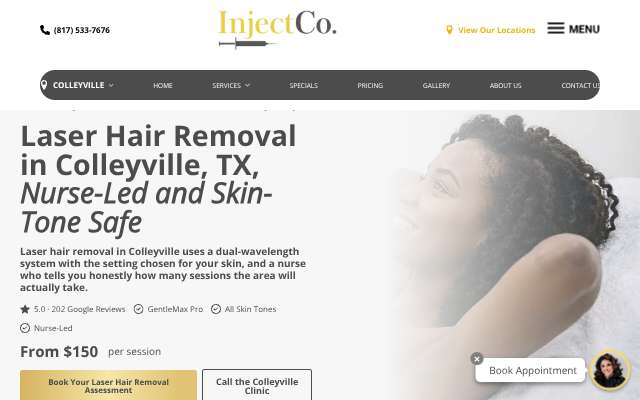 InjectCo Colleyville's page as the assistant saw it