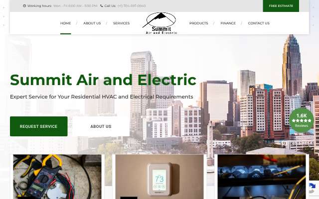 Summit Air & Electric's page as the assistant saw it