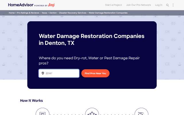 StormForge Restoration's page as the assistant saw it