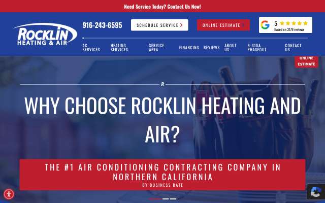 Rocklin Heating & Air's page as the assistant saw it