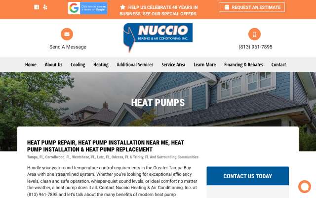Nuccio Heating & Air Conditioning, Inc.'s page as the assistant saw it