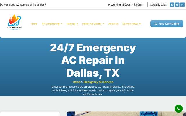 Eco Breeze Solutions's page as the assistant saw it