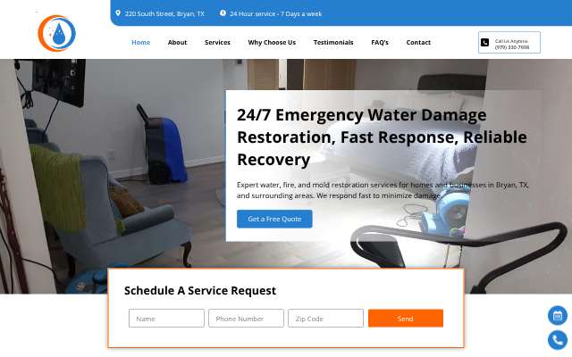 Ecogenie Water Damage Restoration's page as the assistant saw it