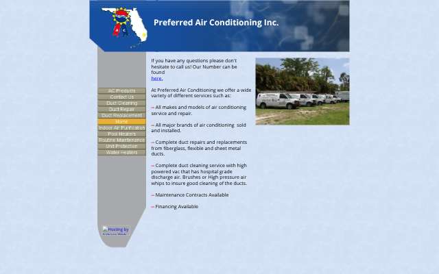 Preferred Air Conditioning's page as the assistant saw it
