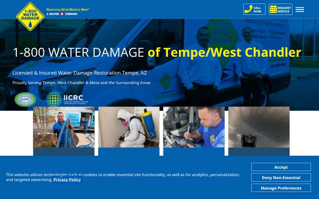1-800 Water Damage of Tempe/West Chandler's page as the assistant saw it