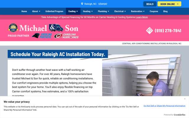 Michael & Son Services (Raleigh)'s page as the assistant saw it