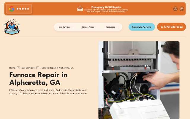 Southeast Heating and Cooling LLC's page as the assistant saw it