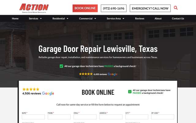 Page cited for Action Garage Door