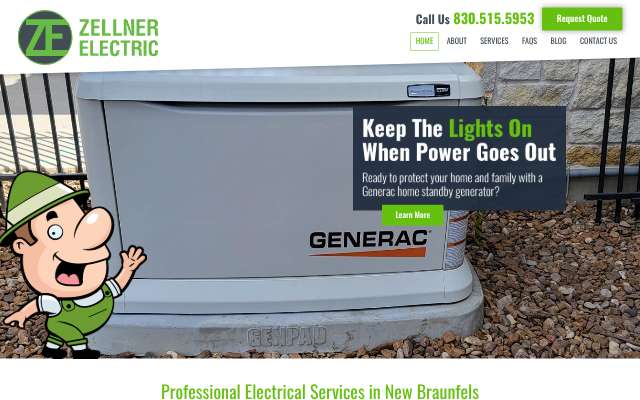 Zellner Electric's page as the assistant saw it