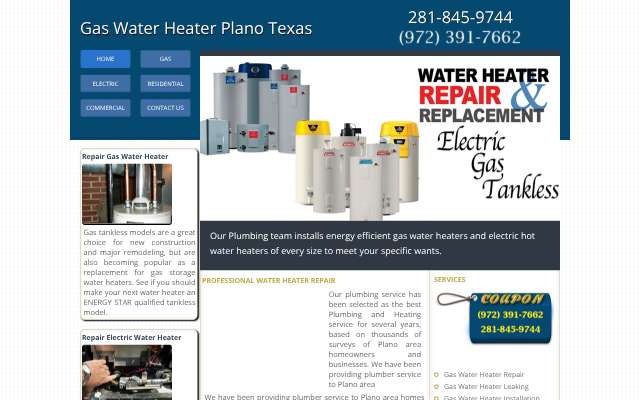 Gas Water Heater TX's page as the assistant saw it