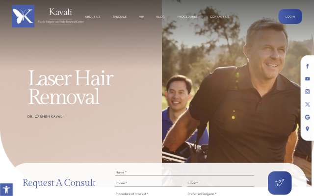 Kavali Plastic Surgery and Skin Renewal Center's page as the assistant saw it