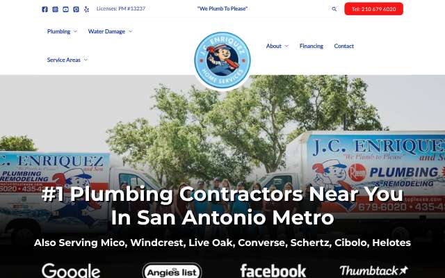 J.C. Enriquez Plumbing, Heating & Cooling's page as the assistant saw it
