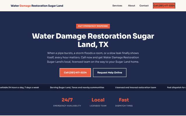 Bowman Water Damage Restoration's page as the assistant saw it