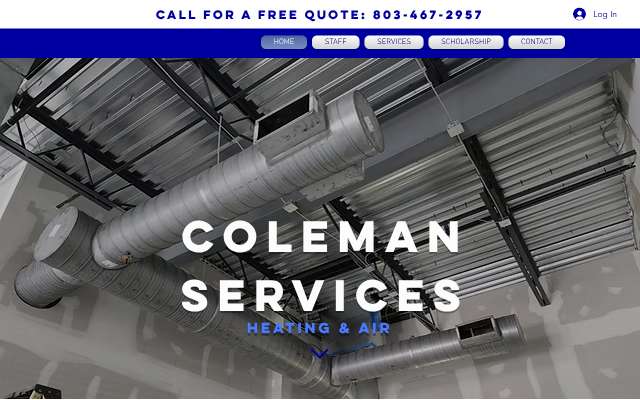 Coleman Services Heating and Air's page as the assistant saw it