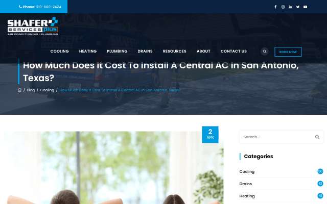 Shafer Services Plus's page as the assistant saw it