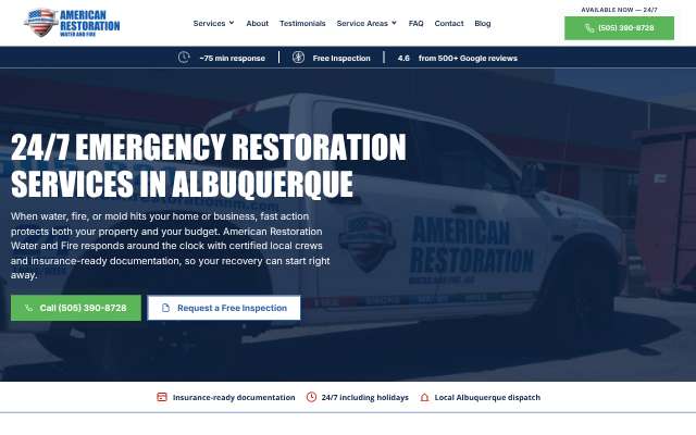 Page cited for American Restoration Water & Fire
