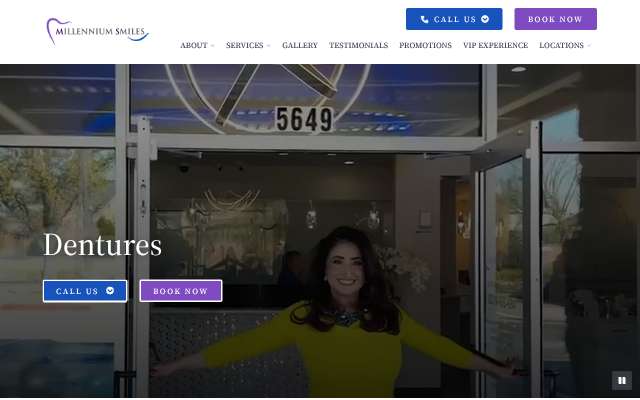 Millennium Smiles's page as the assistant saw it