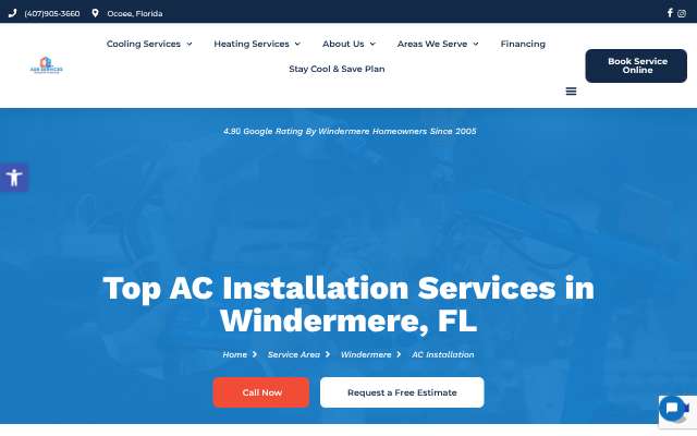 ASR Services Heating & Air Conditioning's page as the assistant saw it