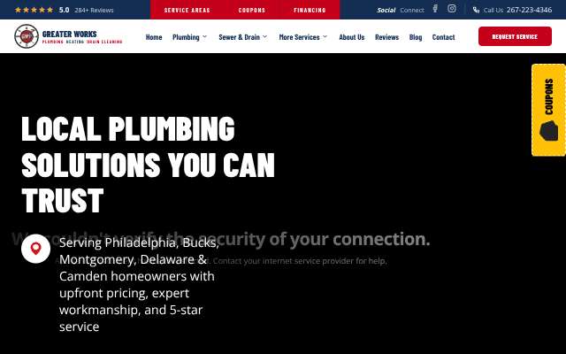 Page cited for Greater Works Plumbing