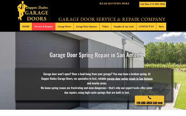 Dapper Dudes Garage's page as the assistant saw it
