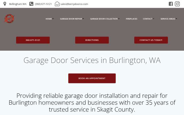 Berry Garage Door Company's page as the assistant saw it