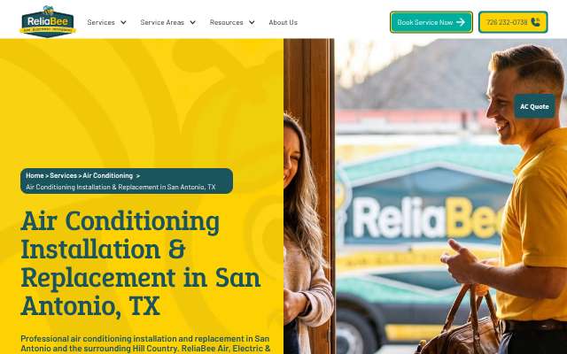 ReliaBee Air, Electric & Plumbing's page as the assistant saw it