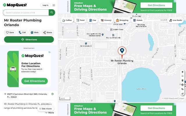 Mr Rooter Plumbing Orlando's page as the assistant saw it