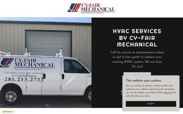 Cy-Fair Mechanical's page as the assistant saw it
